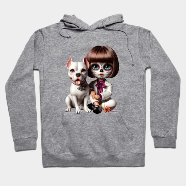 Catrina Doll and Pitbull Hoodie by TooplesArt